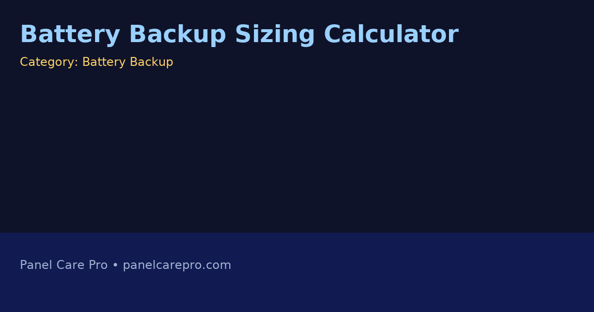 Battery Backup Sizing Calculator