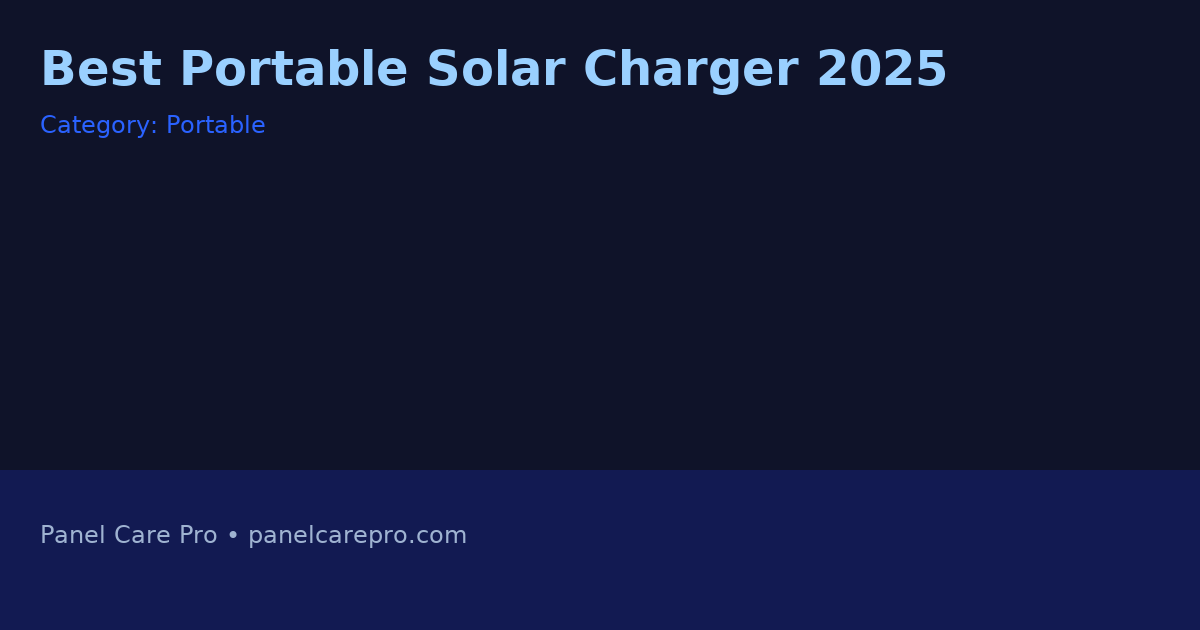 Best Portable Solar Charger 2025