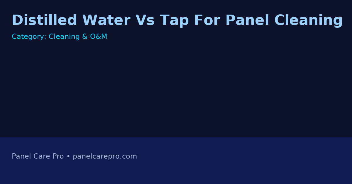Distilled Water Vs Tap For Panel Cleaning