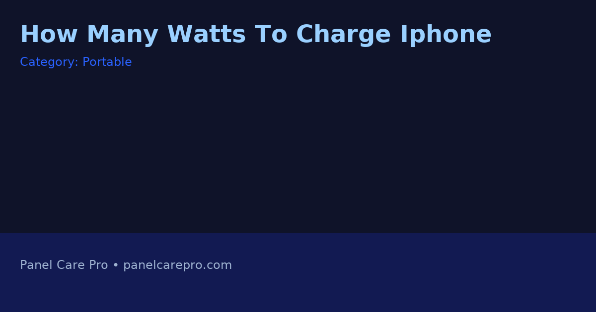 How Many Watts To Charge Iphone