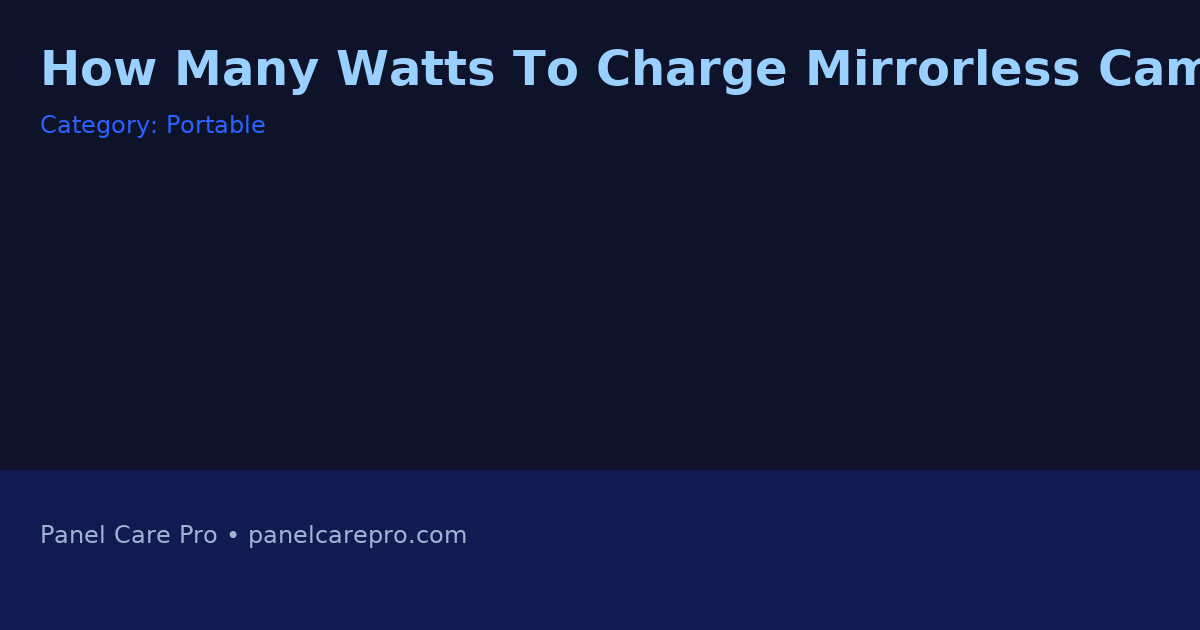 How Many Watts To Charge Mirrorless Camera