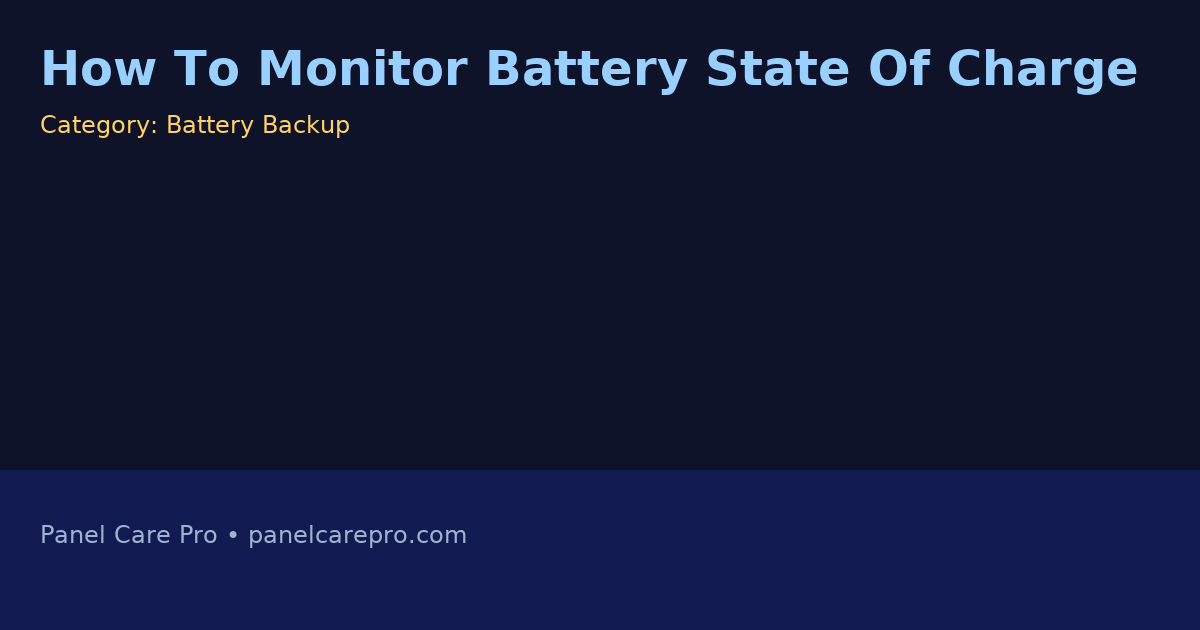 How To Monitor Battery State Of Charge