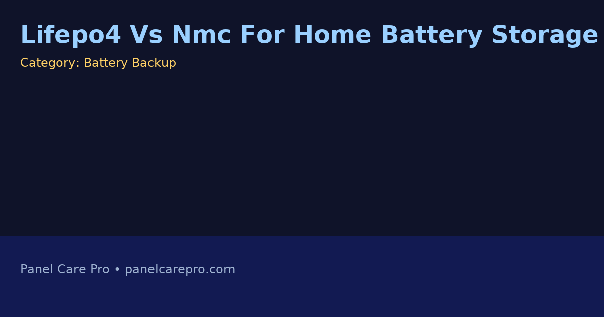 Lifepo4 Vs Nmc For Home Battery Storage