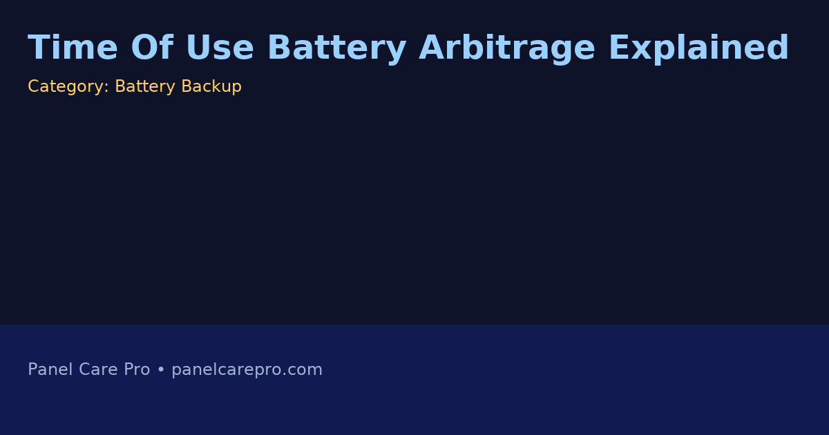 Time Of Use Battery Arbitrage Explained