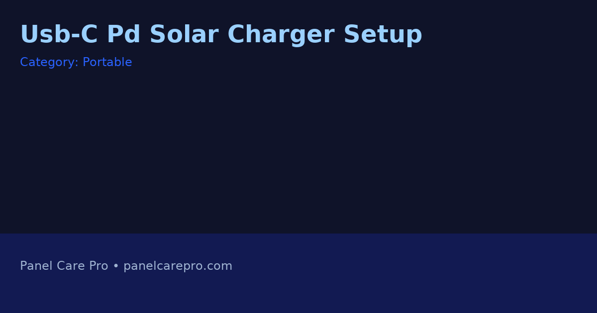 Usb-C Pd Solar Charger Setup