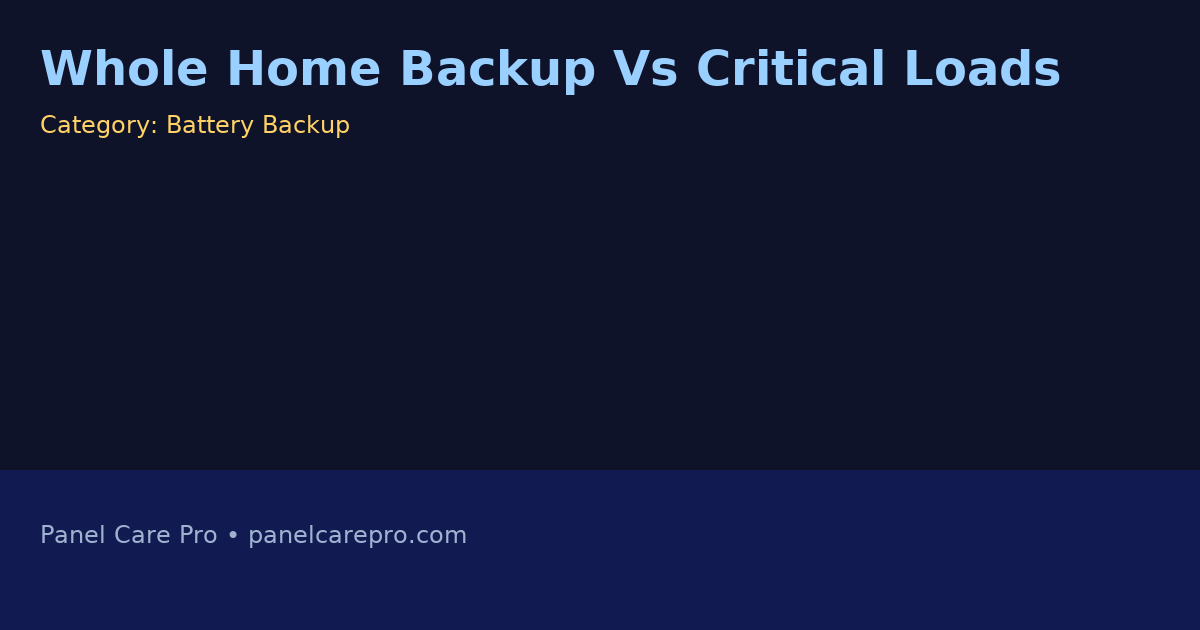 Whole Home Backup Vs Critical Loads